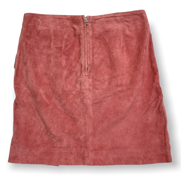 Blank NYC Pink Suede Double Buckle Mini Skirt Size 24 - Picture 5 of 12